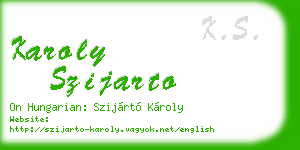 karoly szijarto business card